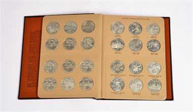 Vereinigte Staaten von Amerika, Sammlung von allen 46 "Modern Commemorative Silver Dollars" aus der Zeit von 1995-2001