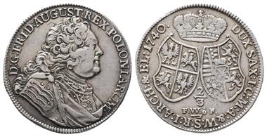 Sachsen, Friedrich August II. 1733-1763, König von Polen, 2/3 Taler 1740