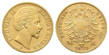 Bayern, Ludwig II. 1864-1886, 20 Mark 1873