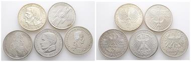 Bundesrepublik Deutschland, Serie der "ersten fünf" 5 DM-Gedenkmünzen