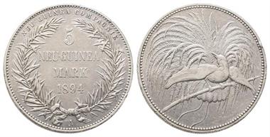 Deutsch Neuguinea, J. 707, 5 Mark 1894 A