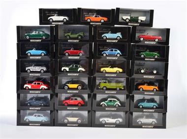 Minichamps, 27 Autos verschiedene Modelle (BMW, VW u.a.)
