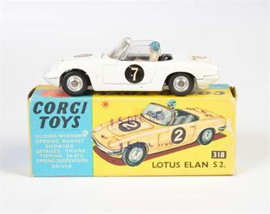 Corgi Toys, Lotus Elan S 2 Cabriolet mit Fahrer, weiß (sehr seltene Farbe)