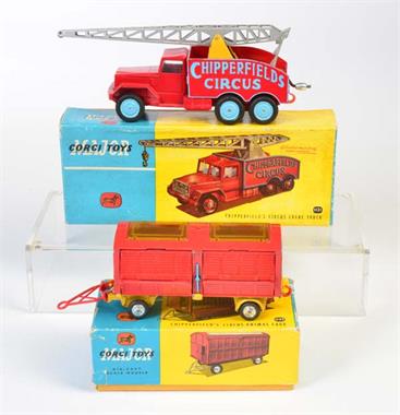 Corgi Toys, 6x6 Crane Truck + Anhänger ohne Tiere in Hub Box