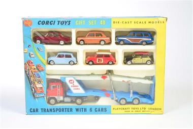 Corgi Toys, Autotransporter Set mit Sunrallye Mini