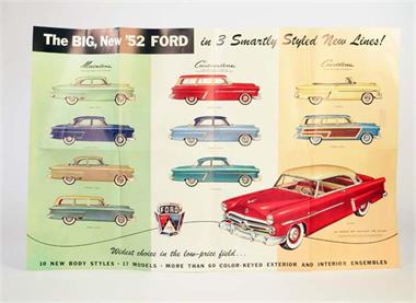 Ford, Prospekt/Poster 1952 USA Modelle