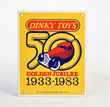 Dinky Toys, Emailleschild "Golden Jubilee"