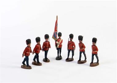 Elastolin, 7 englische Soldaten in Gardeuniform