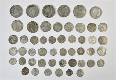 Römisch Deutsches Reich / Haus Habsburg, Konvolut von Silbermünzen verschiedener Nominale und Münzstätten. 50 Stück.