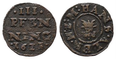 Mecklenburg Güstrow, Johann Albrecht II. 1611-1636, 3 Pfennig 1621