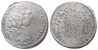 Pommern, unter Schweden, Karl XI. 1660-1697, 2/3 Taler 1688