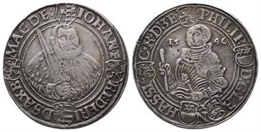 Sachsen, Johann Friedrich und Philipp von Hessen 1542-1547, Taler 1546