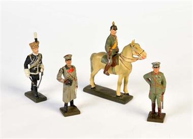 Lineol, 3 Generäle + Hindenburg zu Pferd