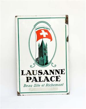 Emailleschild "Lausanne Palace"