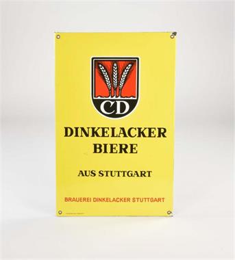 Emailleschild "Dinkelacker Bier"