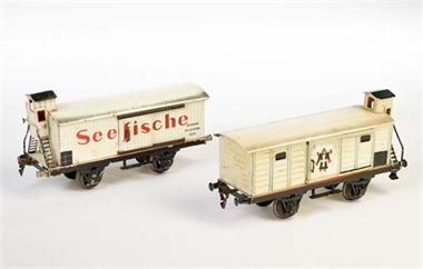 Märklin, 2 Güterwagen "Seefische" + "Bier"