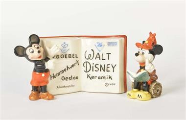 Goebel, 2 Micky Maus Figuren mit Büchern
