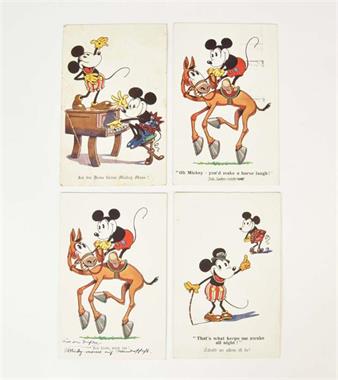 4 Micky Maus Postkarten