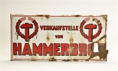 Emailleschild "Verkaufsstelle von Hammerbrot Wien"