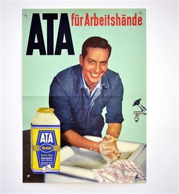 2 Plakate Henkel ATA + IMI 50er Jahre