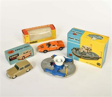 Corgi Toys, Hovercraft, Hillman Husky + Mercedes Benz C 111