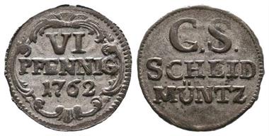 Sachsen, Friedrich August II. 1733-1763, 6 Pfennig