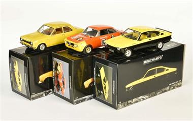 Minichamps, Opel Kadett 1976, Ford Escort 1971 + Alfa Romeo 1972