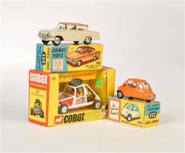 Corgi Toys, US Racing Buggy, Heinkel 1 + Ford Consul