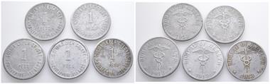Philippinen, Culion Leper Kolonie, Peso 1913, 5 Stück