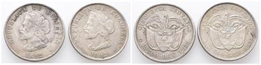 Kolumbien, 50 Centavos 1892. 2 Stück