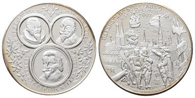 Stralsund, Stadt. Silbermedaille 1991, des Numismatischen Vereins Stralsund auf die Wallensteintage