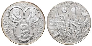 Stralsund, Stadt. Silbermedaille 1994, des Numismatischen Vereins Stralsund auf die Wallensteintage