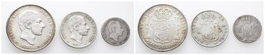 Philippinen, Alfonso XII. von Spanien 1874-1885, 10, 20 und 50 Centimos 1881. 3 Stück