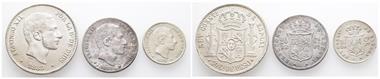 Philippinen, Alfonso XII. von Spanien 1874-1885, 10, 20 und 50 Centimos 1883. 3 Stück