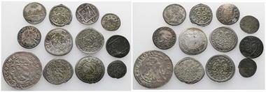Nürnberg, Lot von Kleinmünzen, 12 Stück