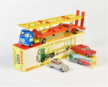 Dinky Toys, Car Transporter,  BMW 1500 + Citroen 2CV
