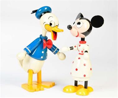 Holzspardosen Minnie Maus + Donald Duck