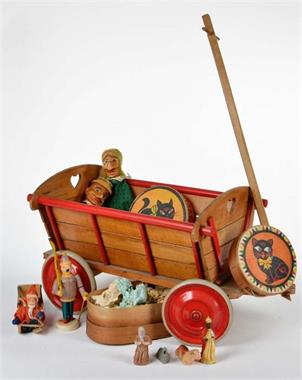Bollerwagen mit Holzspielzeug
