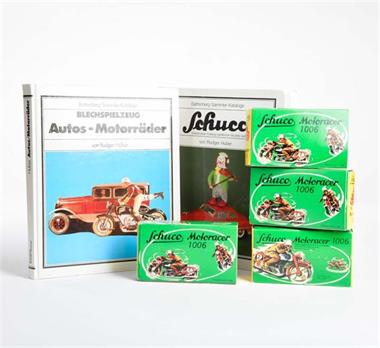 Schuco, 4 Motorräder + 2 Bücher