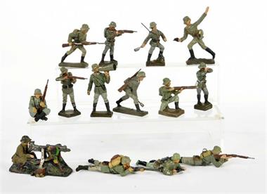 Elastolin/Lineol, 14 Soldaten im Kampf