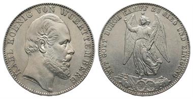 Württemberg, Karl I. 1864-1891, Vereinstaler 1871