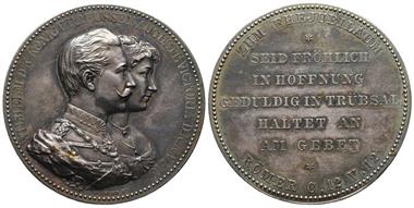 Brandenburg Preußen, Wilhelm II. 1888-1918, Silbermedaille o.J.