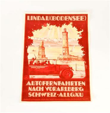 Plakat "Autofernfahrten Lindau Bodensee"
