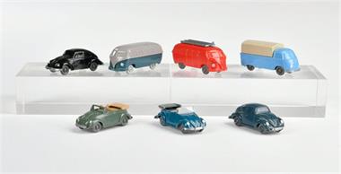 Wiking, 7 unverglaste VW Modelle