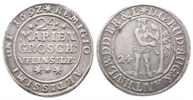 Braunschweig Wolfenbüttel, Rudolf August und Anton Ulrich 1685-1704, 24 Mariengroschen 1692