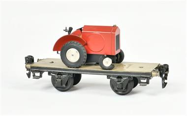 Märklin, Plattformwagen mit Uhrwerk Traktor