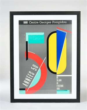 Plakat "50 Jahre Centre Georges Pompidou" 1988