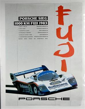Porsche Plakat "Sieg 1000 km Fuji 1983"