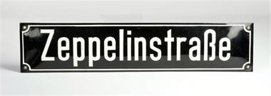 Emaille Straßenschild "Zeppelinstraße"