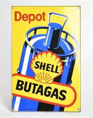 Depot Shell Butagas, Emailleschild